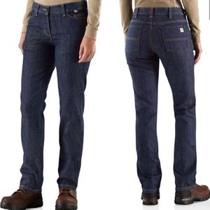 Carhartt Flame Resistant Jeans Women’s Size 6 Rugged Flex Dark Wash Straight Leg